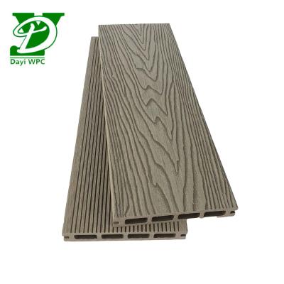 China Waterproof Wholesale embossed High UV degree Outdoor Anti-Slip Wood composite WPC Hollow Decking for sale