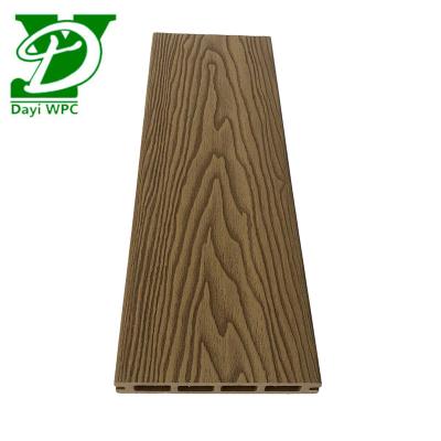 China Waterproof High quality dance plastic wooden recycled green safe wpc outdoor deck hollow decking floor with deep embossed for sale