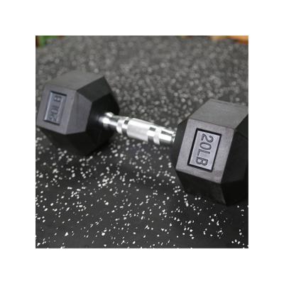 China Black Hexagon Pounds Home Use Rubber Coated Dumbbell Weight Dumbbell Rubber Covered Dumbbell For Fitness for sale