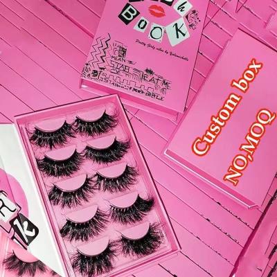 China Wholesale Siberian Mink Lashes 25mm 3d 5d Mink Lashes Strip Natural Mink Wick Lashes With Magnetic Box Set for sale