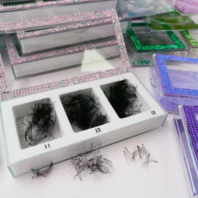 China 100% Natural Handmade 10 Flares Bulk Eyelash Extension Flares Natural Long Fanning Pre Made Volume Fans Eyelash Extensions Seller for sale