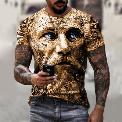 China Breathable 2021 new style hot saling fashion 3D PRINTED Men's T-shirt gentleman style design short sleeves handsome summer man CLOTHING for sale