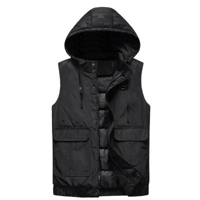 China Fashion Autumn Sleeveless Warm Men's Style Waterproof Front Pockets Chest Brand Jacket Male Winter Casual Men Invest Detachable Hat for sale