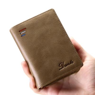 China Hot Selling Anti-theft Vintage Genuine Leather Wallet Anti-theft British Style For Unisex for sale