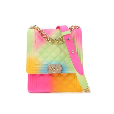 China Latest Fashion Ladies Chain Matt Frosted Jelly Handbags Crossbody Bag For Women for sale