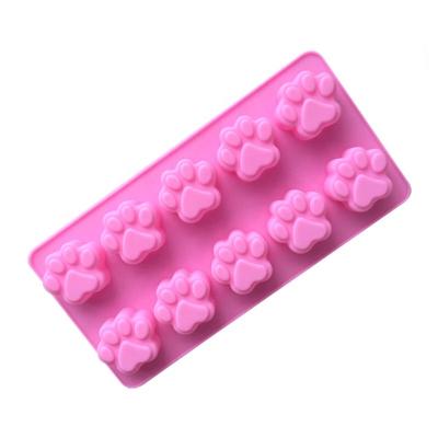 China Paw Print Silicone Mold Cute Viable Animal Ice Cream Baking Mold for sale