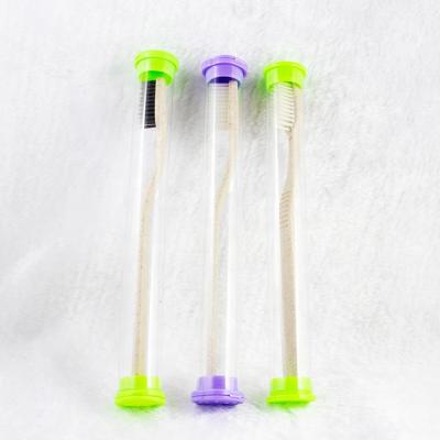 China Travel Disposable Toothbrush Wheat Straw Tooth Cleaning With Travel Portable Storage Case for sale