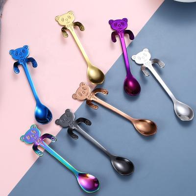 China Sustainable Christmas Tableware Cutlery Set Brass Animals Design Spoon for sale