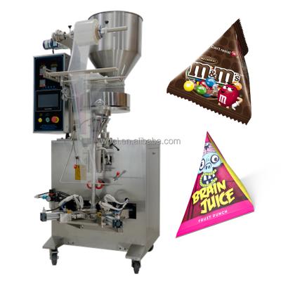 China Automatic Jelly Bean Candy Bag Puff Packing Machine Sachet Triangle Food Chocolate Packs for sale