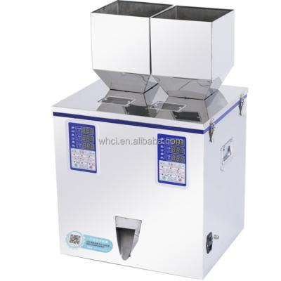 China Food 1g 50g 100g Double Head Hopper Weighing Particle Filler Racking Pellet And Powder Filling Machine for sale