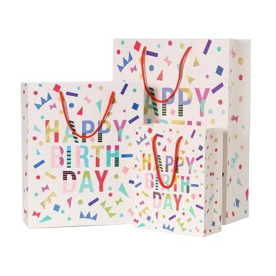 China Luxury Birthday Gift Party Carry Shopping Packaging Custom Happy Birthday Gift Paper Bag for Birthday Party Theme Gifts Candy Bags and Packaging Tissue Paper for sale