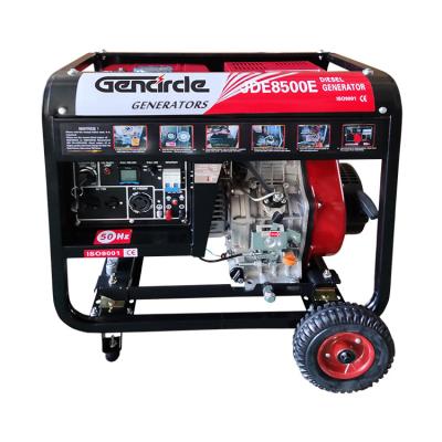 China Generator Electric or Recoil Start Diesel Equipped with Wheels and Handle Portable Diesel Generator 6KVA 7KVA 15L Fuel Tank for sale