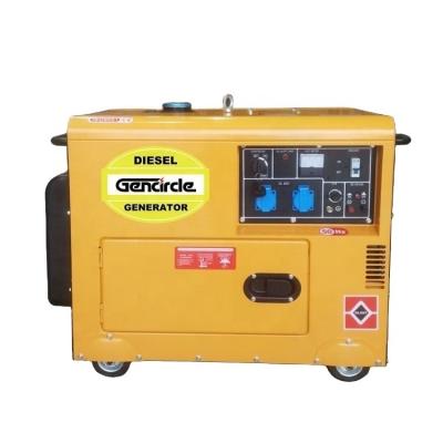 China Air Cooled Portable 5kva 7kva 8kva Super Silent Diesel Generator For Home Use 15L Fuel Tank for sale