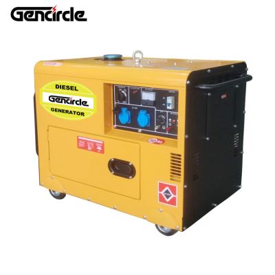 China Portable 6kw 3phase air cooled diesel generator set 7.5kva silent with ATS switch 15L fuel tank for sale