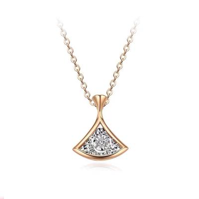 China CLASSIC Female Gold Moissanite Chains Pendant Diamonds Necklace Jewelry For Women for sale