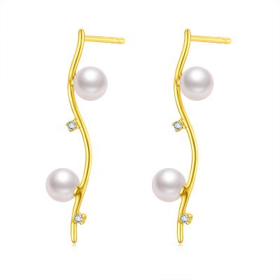 China 2022 Trendy Elegant Handmade Jewelry Natural Seawater Pearl Earrings Wire For Women for sale