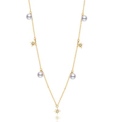 China Vintage Fashion18K Yellow Gold Freshwater Pearl China Necklace Jewelry Set for sale