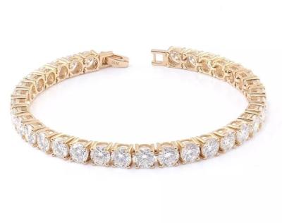 China CLASSIC Gra Certified Def Color 4mm Moissanite Diamond Tennis Bracelet Prong Setting 18k/14k Available Choice for sale