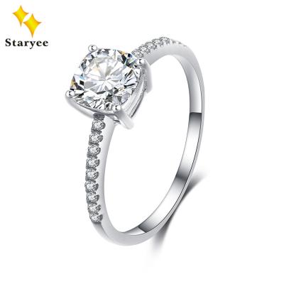 China CLASSIC 0.8Carat Cushion Cut Colorless DEF Moissanite Wedding Rings For Women Pure White 18K Gold for sale