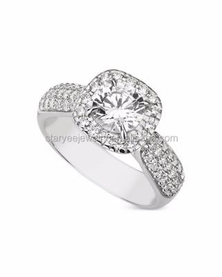 China Pure 9K 10K 14K 18K White Gold Platinum Moissanite Diamond Ring Women for sale