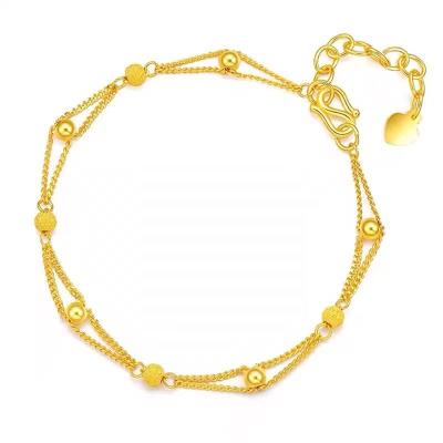 China FASHIONABLE Wholesale Custom Real Pure 999 24K Yellow Gold Pearl Bracelet Charm Engagement Wedding Jewelry for sale