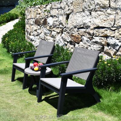 China Modern Resin Rattan Balcony Set Outdoor Garden Patio Set Of 3 Piece Rattan Bistros for sale