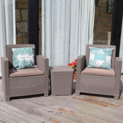 China Modern Modern Plastic Rattan Outdoor Garden Patio Chair With Table-Vienna Balcony Set for sale