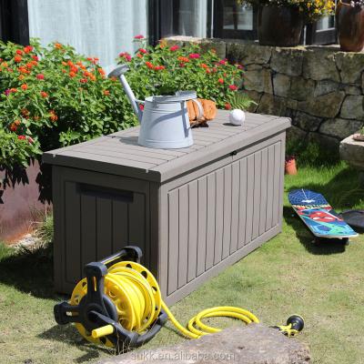 China K/D Plastic Rattan Storage Box Cushion Storage Chest Box Outdoor Waterproof Black for sale