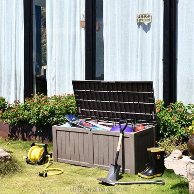 China K/D 450L Plastic Waterproof Lockable Garden Platform Box / Outdoor Storage Cushion Box for sale