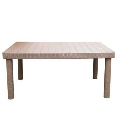 China Weather Resistant Garden Dining Outdoor Furniture Plastic Table Barbecue Table for sale