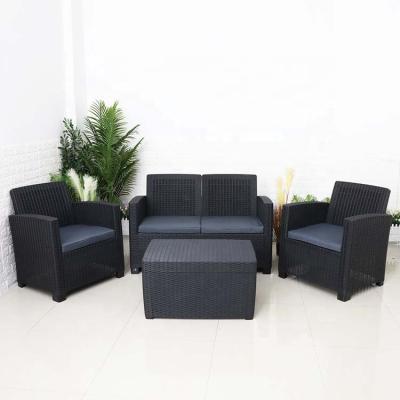 China Weather Resistant Modern Injection Rattan Outdoor Furniture Sofa Set for sale