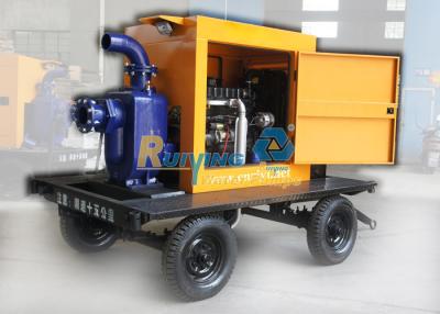 China 12 Inch 150m3/h 20M HEAD Diesel centrifugal water pump with two wheel trailer for sale