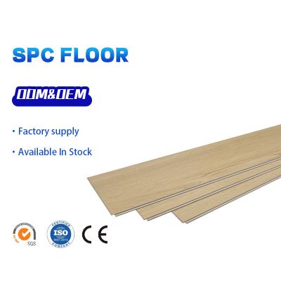 China Modern 100% virgin vinyl anti-slip plank board material 5mm spc parquet click lock silent flooring for commercial for sale