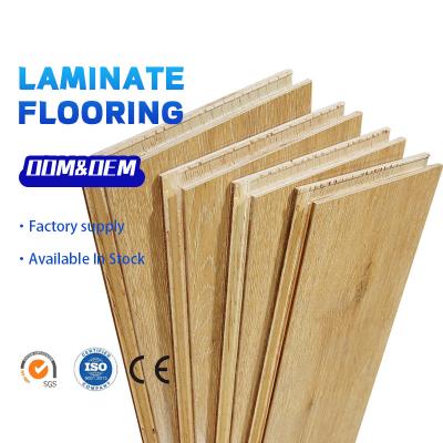 China Factory Price Eco-Friendly Manufacturer Supplier Water Resistance HDF / MDF Laminated Flooring Plastic Laminate Flooring for sale