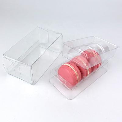 China Hot Selling 3 Holes Materials Macaroon Cookie PET Clear Recycled Blister Tray Dessert Plastic Packaging Box for sale