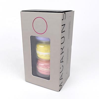 China Custom Luxury Materials Mini Macaron Cookie Recycled Dessert 3 Drawer Paper Gift Box With Plastic Insert Package for sale