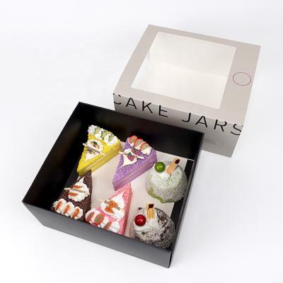 China Custom Recycled Materials Bakery Cake Food Grade Paper Gift Box With Window Dessert Cupcake Muffin Packaging for sale