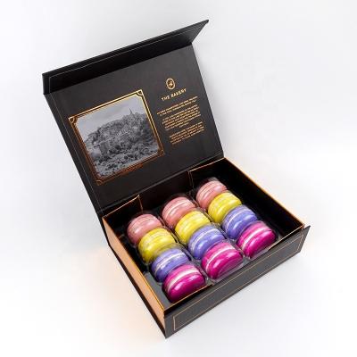 China Recyclable Custom Luxury Cardboard Dessert Packaging 12 Macaron Cookie Rigid Gift Box for sale