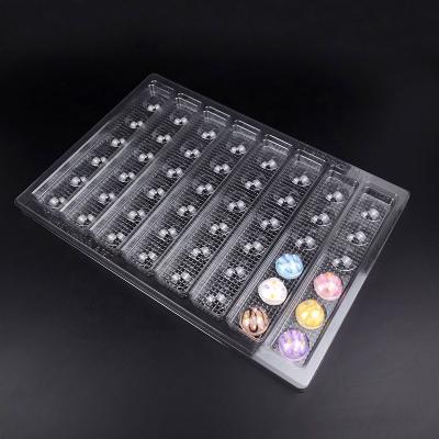 China Recycled Materials Candy Custom Chocolate Truffles PET Clear Blister Plastic Tray With Lid Packaging Box for sale