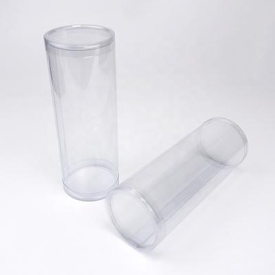 China Recycled Materials Wholesale Custom High Quality Clear PVC PET Plastic Cylindrical Bottle With Lid Packaging for sale