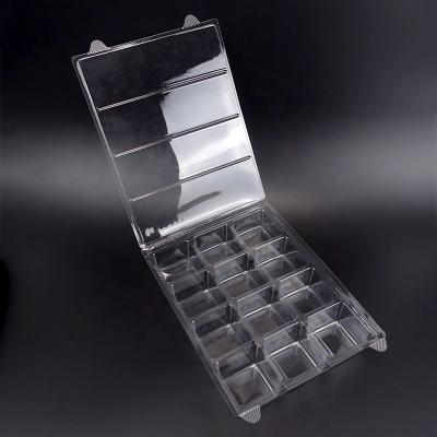 China Custom Clear Square PET Tray Blister Cake Materials Dessert 12pcs Recycled Plastic Clam Shell Packaging Food Grade for sale