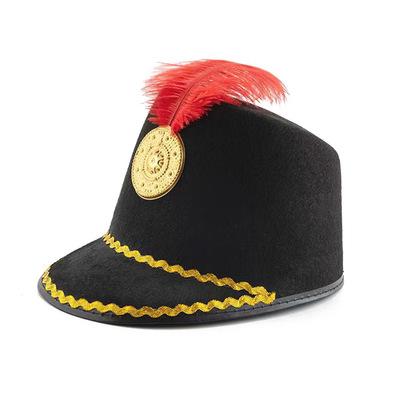 China JOINT Drum Team Ceremonial Marching Band Feather Cap Hat for sale