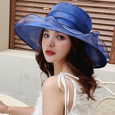 China Character Ladies Hats Wedding Wide Brim Church Tea Party Hats for sale