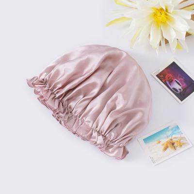 China High Quality Verified Hair Sleep Hat Pink Beanie Hat Night Cap Silk Hood for sale