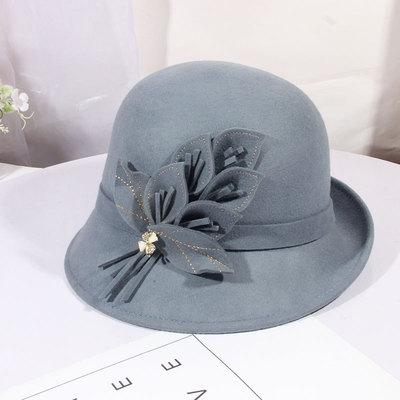 China COMMON Elegant Three-Dimensional Flower Hat Cloche Wool Hats for sale