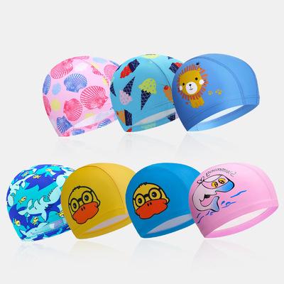 China Custom Logo Cute Swim Hats Baby Character Swim Hat for sale