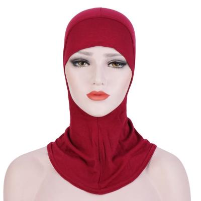 China Chic Multi Color Mercerized Cotton Women Hijab Hat Shawls Multi Color Inner Muslim Hat for sale