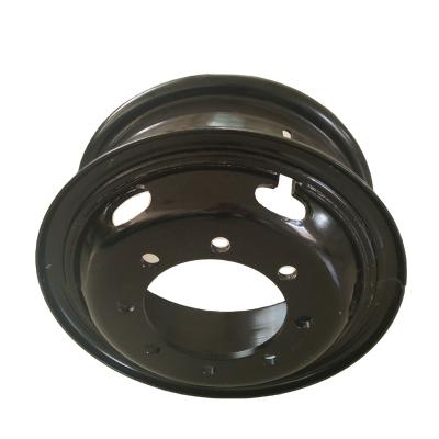 China Truck Wheels Pipe Shape Steel Wheel Black Painted Rim 6.5-20 for sale