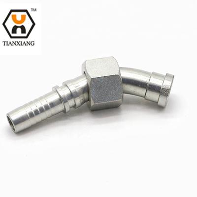 China Carbon Steel 45 Degree Elbow Hose Fitting Female Metric Hydraulic Fitting Hose Fitting For Cat Excavator (20741) for sale