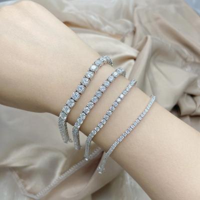 China Other Paston Jewelry Hiphop Style Moissanite Tennis Bracelet 2mm 3mm 4mm 5mm Silver925 Moissanite Tennis Chain Bracelets for sale